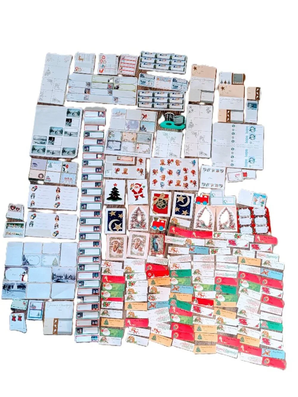 VTG Lot of 450+ Christmas Gift Tags Seals Stickers Craft Retro Holiday Wrapping